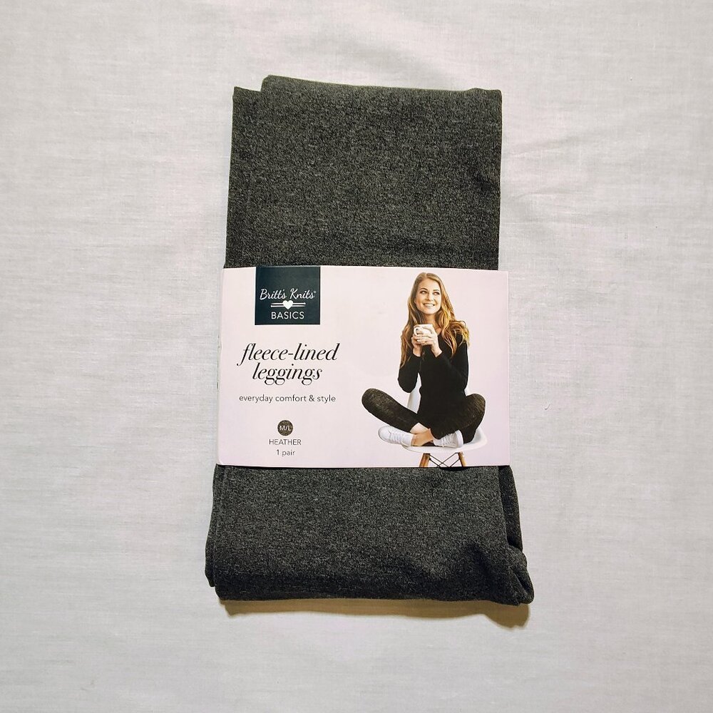 Britt's Knits Basics Women's M/L Fleece-Lined Leggings NWT‎